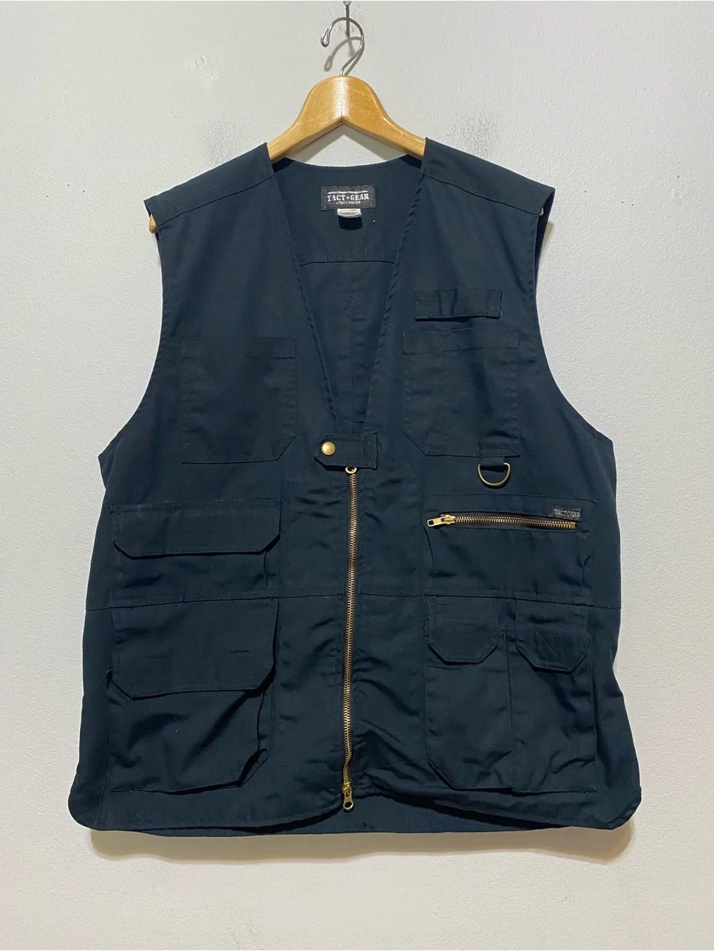 Tact Squad Tactical Vest Men's Large Black Utility Pockets Full Zip Tact Gear